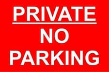 Image of Private no parking safety sign