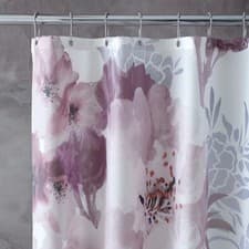 Image of Catherine Lansfield Dramatic Floral Shower Curtain 180 x 180cm Blush