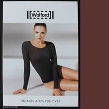 Image of WOLFORD BUENOS AIRES PULLOVER SHEER SIZE SMALL IN BROWN (MADEIRA) NWT