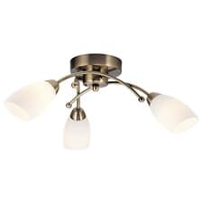 Image of Contemporary 3 Arm Antique Brass Ceiling Light Fitting by Happy Homewares
