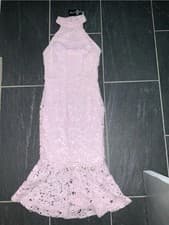 Image of Quiz Size 8 Ladies Frill Hem Midi Dress, Baby Pink, New With Tags