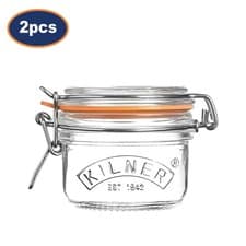 Image of Kilner Glass Storage Jar Clip Top Lid Round 125ml Small Clear Container Set of 2