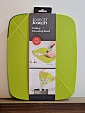 Image of Folding Chopping Joseph Joseph Board Green | Non-Slip Plastic Cutting Board