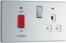 Image of BG / Newlec 45A Cooker Switch & Switched 13A Power Socket Polished Chrome