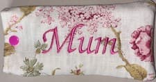 Image of Embroidered Mum fabric Glasses Spectacle Quilted Case Handmade Lovely Gift
