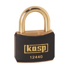 Image of Kasp K12440BLAD Brass Padlock - 40mm - Brass Shackle - Black