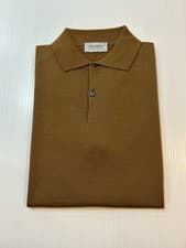 Image of Brand New John Smedley Payton Short Sleeve Polo Shirt In Keats Bronze Size M