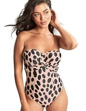 Image of 32G Panache Amalfi Tatiana Swimsuit Bandeau Twist Womens Swimming Costume SW1770