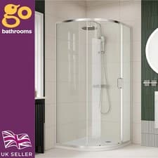 Image of Chrome Quadrant Shower Enclosure 800mm/900mm Sliding Door Glass Cubicle