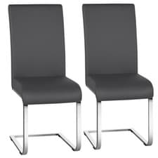 Image of Dining Chairs 2/4/6pcs Modern Leather High Back Sturdy Chrome Legs Office/Cafe
