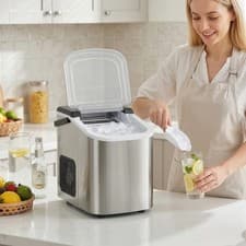 Image of Portable Ice Maker, 9 Ice Cubes Ready in 7 Mins, 12kg/24H, 2 Sizes of Bullet