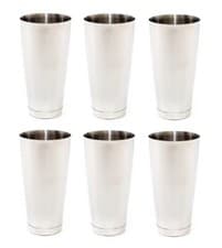 Image of PACK OF 6 BOSTON COCKTAIL SHAKER CAN 28oz / 80cl HIGH QUALITY STAINLESS STEEL
