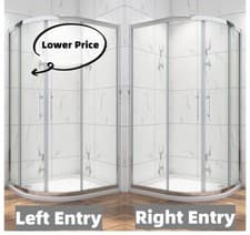 Image of Offset Quadrant Shower Enclosure Corner Cubicle Door & Tray-800/900/1000/1200mm