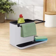 Image of Joseph Joseph Duo Sink Tidy, Kitchen Sink Cleaning Caddy Organiser with Sponge