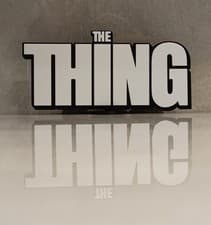 Image of John Carpenter's The Thing (1982) 3D Printed Shelf Display Logo