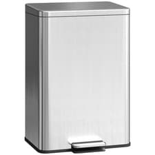 Image of HOMCOM Pedal Bin with Soft-Close Lid, 20L Stainless Steel Kitchen Bin Silver