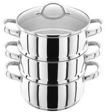 Image of Judge Stainless Steel 3 Tier Steamer Set with 20cm 1.6L Casserole, 2 Steamers