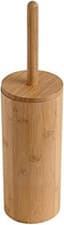 Image of round Natural Bamboo Wood Toilet Brush & Holder