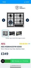 Image of AEG HGB64420YM 6000 Gas Hob Stainless Steel