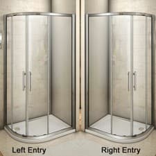 Image of Offset Quadrant Shower Enclosure Corner Cubicle Door and Tray-800/900/1000/1200