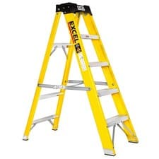 Image of 5 Tread Step Ladders Fibreglass Folding Stepladders for Kitchen DIY & Gardening