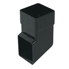 Image of FloPlast Square Line Shoe, Black 65mm Guttering *Bulk Buy Available*