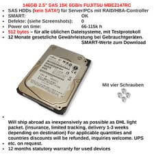 Image of HDD 146 GB 2.5" SAS 6G 15k FUJITSU MBE2147RC SFF 66-115k