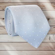 Image of BOSS Hugo Boss Mens 7.5cm Silk Blend Necktie Tie | Blue Polka Dot | RRP £79