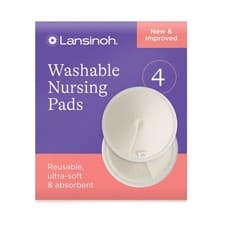 Image of Lansinoh Washable Nursing Pads 4Pk Waterproof Layer Confidence Against Leakage