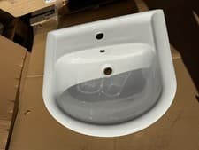 Image of Moores 560mm Semi Recessed Bathroom Basin 1TH Single Tap Hole - Made In Italy -