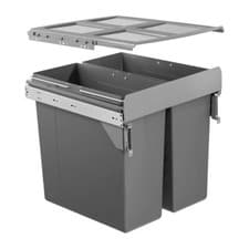 Image of 68 LITRE KITCHEN WASTE BIN 2 x 34 ltr soft close 500mm Door Attaching Waste Bin