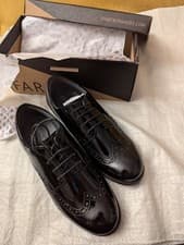 Image of New in Box Girls Startrite Brogue Pri Black Patent School Shoes Size 3.5F EU 36