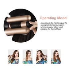 Image of Pretfy Hair Curling Iron 3-Barrel 32mm Hair Waver Hair Curler Temperature