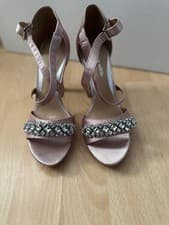 Image of Size 4 Uk (37) New Women Dune Diamond Embellished Heels Blush Pink Party Wedding