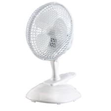 Image of Draper 230V Clip-On Desk Fan With Detachable Base 6"/150mm 15W Ventilation White