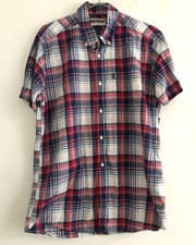 Image of BARBOUR CHECK S/S SHIRT SIZE M TAILORED FIT NWT