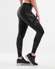 Image of 2XU MCS Compression Tights Women's full length in black/reflective Small Tall