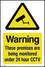 Image of Warning These premises are being monitored 24hr CCTV Sign - All Sizes (MISC10)