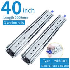 Image of Industrial Ultra Heavy Duty Drawer Slides with Lock , CXD2576, 3-Fold Full Exten