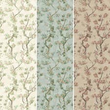 Image of Holden Folia Cream Duck Egg Taupe Vinyl Tree Blossom Wallpaper Paste The Wall