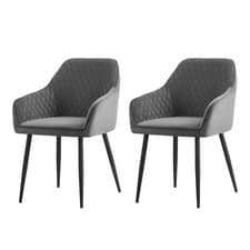 Image of 1/2 X Dining Chairs Velvet Set Padded Seat Metal Leg Kitchen Chair Home Office