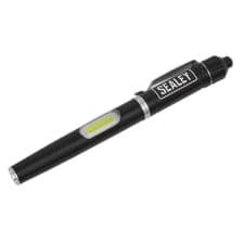 Image of Sealey Aluminium Pen Light Lamp 3W SMD 1W COB LED 55lm 142mm Long LED016