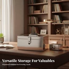 Image of Combination Lock Box Heavy-Duty Portable Safe Box Donation Slot for Office,