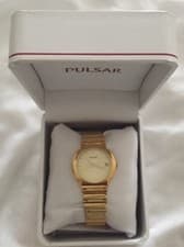 Image of Pulsar Gold Bracelet Champagne Dial Ladies Watch 50m Date