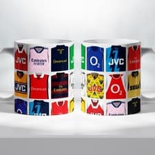 Image of Arsenal Mug 11oz Classic Football Kits History Ceramic Cup Gunners Gift COYG