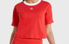 Image of NEW WOMEN'S ADIDAS ORIGINALS CROP TOP TREFOIL TEE SHIRT ~SIZE MEDIUM 14