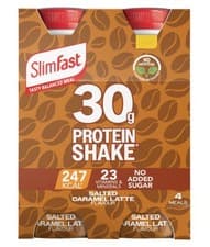 Image of SlimFast Salted Caramel Latte Ready to Drink 30g Protein Shake 4 x 325ml