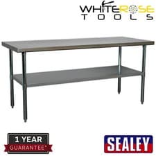 Image of Sealey Stainless Steel Workbench 1.8m Workstation 430 Grade 170kg Capacity