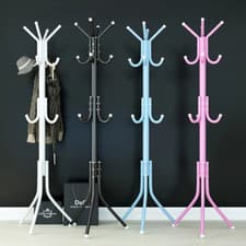 Image of Coat Stand 14 Hooks Coat Hat Jacket Umbrella Floor Standing Rack Clothes Hanger