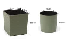 Image of Eco Flower Pot Planter 3D Chisel Effect Pattern Modern Elegant Forest Green